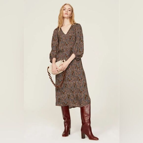 Vanessa Bruno | Vahina Dress Paisley Multicolor Balloon Sleeve FR 38 - Picture 1 of 8